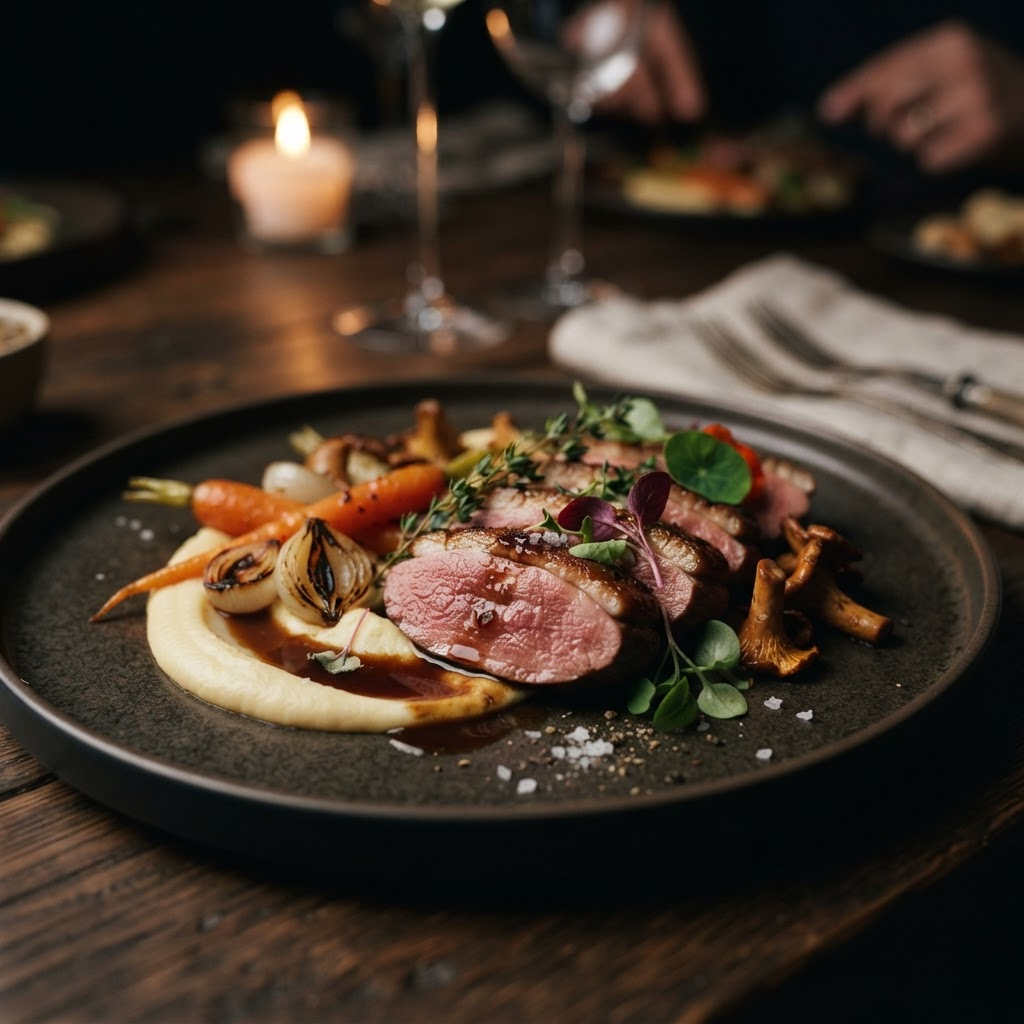 Plated fine-dining entrée